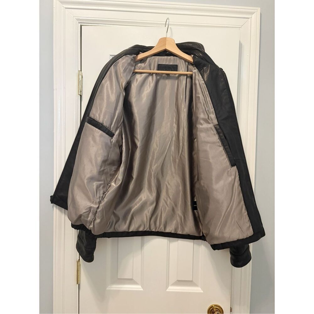 Brandini Mens Leather Bomber Jacket Size M - Picture 6 of 8